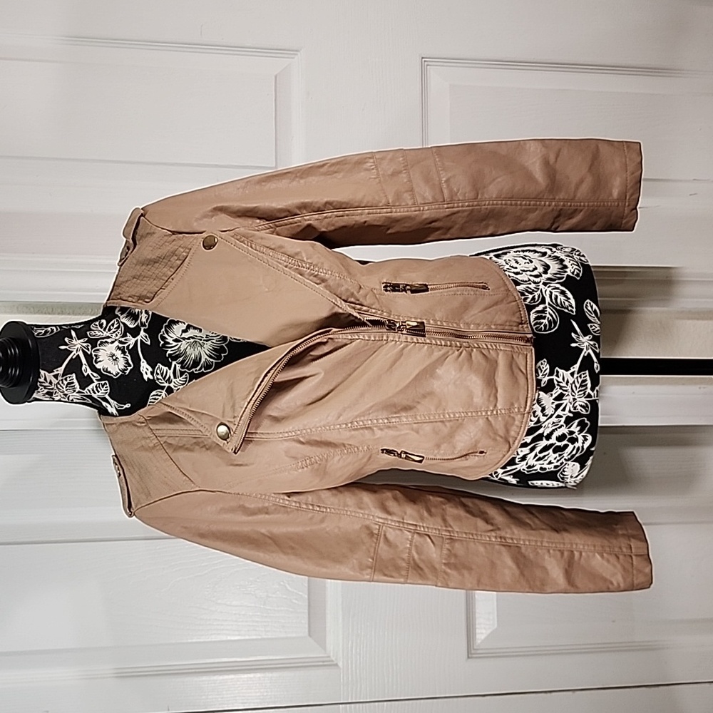 2b Bebe Zahara Tan Zip Jacket M